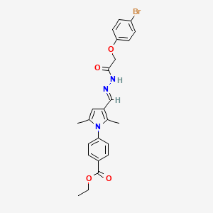 ethyl 4-{3-[(E)-{2-[(4-bromophenoxy)acetyl]hydrazinylidene}methyl]-2,5-dimethyl-1H-pyrrol-1-yl}benzoate