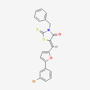 (5Z)-3-Benzyl-5-{[5-(3-bromophenyl)furan-2-YL]methylidene}-2-sulfanylidene-1,3-thiazolidin-4-one