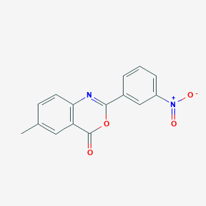 molecular formula C15H10N2O4 B11680497 6-methyl-2-(3-nitrophenyl)-4H-3,1-benzoxazin-4-one 