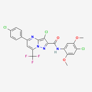 3-chloro-N-(4-chloro-2,5-dimethoxyphenyl)-5-(4-chlorophenyl)-7-(trifluoromethyl)pyrazolo[1,5-a]pyrimidine-2-carboxamide