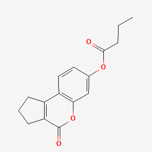 (4-oxo-2,3-dihydro-1H-cyclopenta[c]chromen-7-yl) butanoate