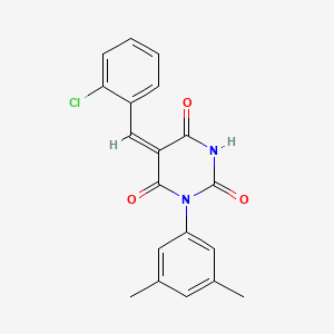 (5E)-5-(2-chlorobenzylidene)-1-(3,5-dimethylphenyl)pyrimidine-2,4,6(1H,3H,5H)-trione