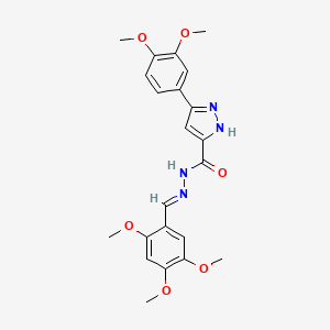 molecular formula C22H24N4O6 B11680545 3-(3,4-dimethoxyphenyl)-N'-[(E)-(2,4,5-trimethoxyphenyl)methylidene]-1H-pyrazole-5-carbohydrazide 