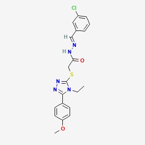 N'-[(E)-(3-chlorophenyl)methylidene]-2-{[4-ethyl-5-(4-methoxyphenyl)-4H-1,2,4-triazol-3-yl]sulfanyl}acetohydrazide