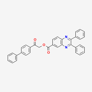 2-(Biphenyl-4-yl)-2-oxoethyl 2,3-diphenylquinoxaline-6-carboxylate