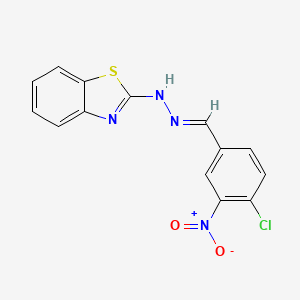 2-[(2E)-2-(4-chloro-3-nitrobenzylidene)hydrazinyl]-1,3-benzothiazole