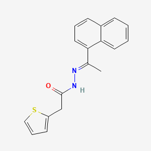 molecular formula C18H16N2OS B11680584 N'-[(1E)-1-(naphthalen-1-yl)ethylidene]-2-(thiophen-2-yl)acetohydrazide 