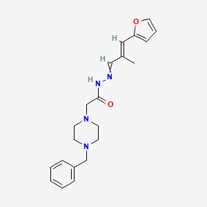 2-(4-benzylpiperazin-1-yl)-N'-[(2E)-3-(furan-2-yl)-2-methylprop-2-en-1-ylidene]acetohydrazide