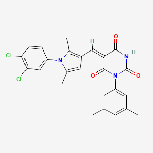 (5Z)-5-{[1-(3,4-dichlorophenyl)-2,5-dimethyl-1H-pyrrol-3-yl]methylidene}-3-(3,5-dimethylphenyl)-6-hydroxypyrimidine-2,4(3H,5H)-dione