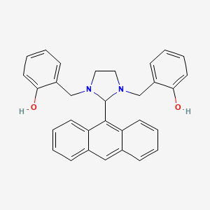 molecular formula C31H28N2O2 B11680644 2-(Anthracen-9-yl)-1,3-bis(2-hydroxybenzyl)-imidazolidine 