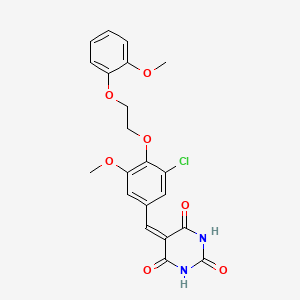 5-({3-Chloro-5-methoxy-4-[2-(2-methoxyphenoxy)ethoxy]phenyl}methylidene)-1,3-diazinane-2,4,6-trione