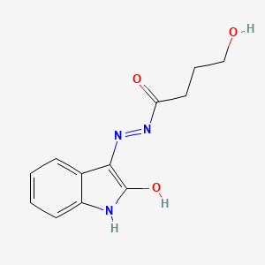 molecular formula C12H13N3O3 B11680671 4-Hydroxy-N'-(2-oxo-2,3-dihydro-1H-indol-3-ylidene)butanehydrazide 