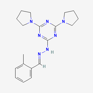 2-[(2E)-2-(2-methylbenzylidene)hydrazinyl]-4,6-di(pyrrolidin-1-yl)-1,3,5-triazine