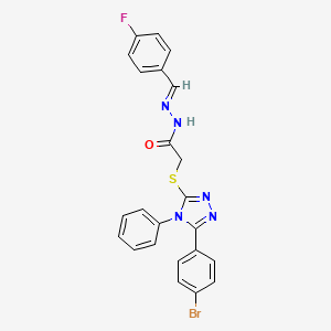 2-{[5-(4-bromophenyl)-4-phenyl-4H-1,2,4-triazol-3-yl]sulfanyl}-N'-[(E)-(4-fluorophenyl)methylidene]acetohydrazide