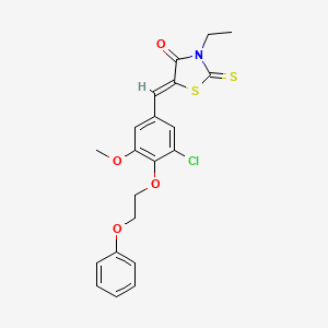 (5Z)-5-[3-chloro-5-methoxy-4-(2-phenoxyethoxy)benzylidene]-3-ethyl-2-thioxo-1,3-thiazolidin-4-one