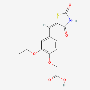 {4-[(E)-(2,4-dioxo-1,3-thiazolidin-5-ylidene)methyl]-2-ethoxyphenoxy}acetic acid