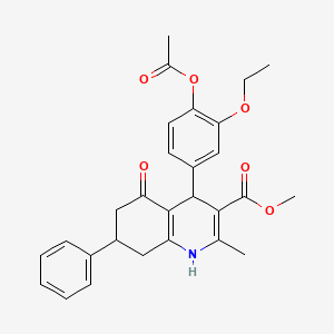 Methyl 4-[4-(acetyloxy)-3-ethoxyphenyl]-2-methyl-5-oxo-7-phenyl-1,4,5,6,7,8-hexahydroquinoline-3-carboxylate