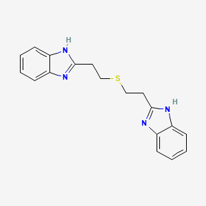 molecular formula C18H18N4S B11680808 Bis[2-(1H-benzimidazol-2-yl)ethyl] sulfide 