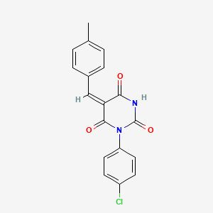 (5E)-1-(4-chlorophenyl)-5-(4-methylbenzylidene)pyrimidine-2,4,6(1H,3H,5H)-trione