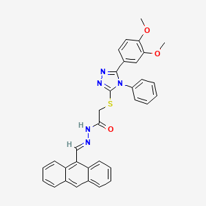 N'-[(E)-anthracen-9-ylmethylidene]-2-{[5-(3,4-dimethoxyphenyl)-4-phenyl-4H-1,2,4-triazol-3-yl]sulfanyl}acetohydrazide