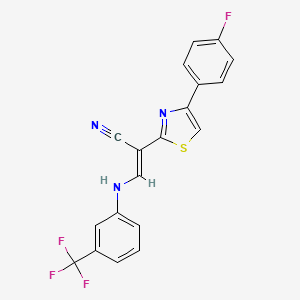 (2E)-2-[4-(4-fluorophenyl)-1,3-thiazol-2-yl]-3-{[3-(trifluoromethyl)phenyl]amino}prop-2-enenitrile