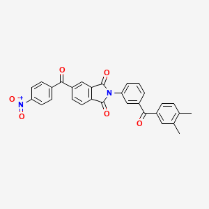 molecular formula C30H20N2O6 B11680895 2-{3-[(3,4-dimethylphenyl)carbonyl]phenyl}-5-[(4-nitrophenyl)carbonyl]-1H-isoindole-1,3(2H)-dione 