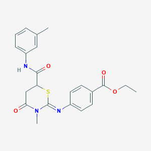 ethyl 4-({(2Z)-3-methyl-6-[(3-methylphenyl)carbamoyl]-4-oxo-1,3-thiazinan-2-ylidene}amino)benzoate