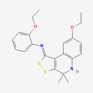 2-ethoxy-N-[(1E)-8-ethoxy-4,4-dimethyl-4,5-dihydro-1H-[1,2]dithiolo[3,4-c]quinolin-1-ylidene]aniline