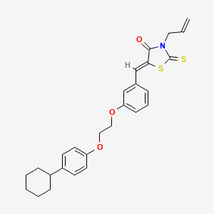 molecular formula C27H29NO3S2 B11680953 (5Z)-5-{3-[2-(4-cyclohexylphenoxy)ethoxy]benzylidene}-3-(prop-2-en-1-yl)-2-thioxo-1,3-thiazolidin-4-one 