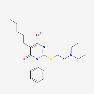 2-{[2-(diethylamino)ethyl]sulfanyl}-5-hexyl-6-hydroxy-3-phenylpyrimidin-4(3H)-one