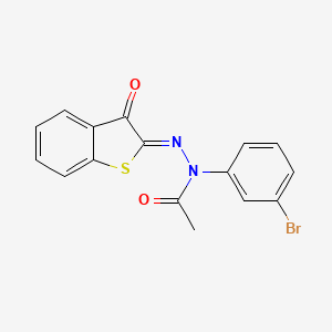 molecular formula C16H11BrN2O2S B11681007 N-(3-bromophenyl)-N'-[(2Z)-3-oxo-1-benzothiophen-2(3H)-ylidene]acetohydrazide 