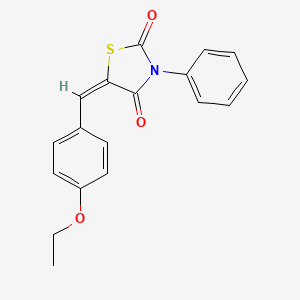 molecular formula C18H15NO3S B11681015 (5E)-5-[(4-ethoxyphenyl)methylidene]-3-phenyl-1,3-thiazolidine-2,4-dione 