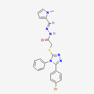 2-{[5-(4-bromophenyl)-4-phenyl-4H-1,2,4-triazol-3-yl]sulfanyl}-N'-[(E)-(1-methyl-1H-pyrrol-2-yl)methylidene]acetohydrazide