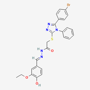 2-{[5-(4-bromophenyl)-4-phenyl-4H-1,2,4-triazol-3-yl]sulfanyl}-N'-[(E)-(3-ethoxy-4-hydroxyphenyl)methylidene]acetohydrazide