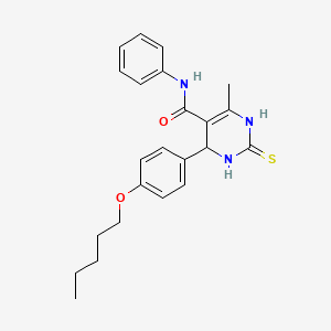 4-methyl-6-[4-(pentyloxy)phenyl]-N-phenyl-2-sulfanyl-1,6-dihydropyrimidine-5-carboxamide