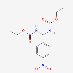 molecular formula C13H17N3O6 B11681050 Diethyl [(4-nitrophenyl)methylene]biscarbamate CAS No. 43044-14-0