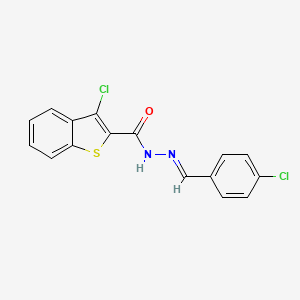 molecular formula C16H10Cl2N2OS B11681072 3-chloro-N'-[(E)-(4-chlorophenyl)methylidene]-1-benzothiophene-2-carbohydrazide 