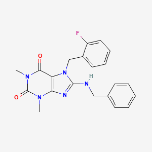 8-(benzylamino)-7-(2-fluorobenzyl)-1,3-dimethyl-3,7-dihydro-1H-purine-2,6-dione