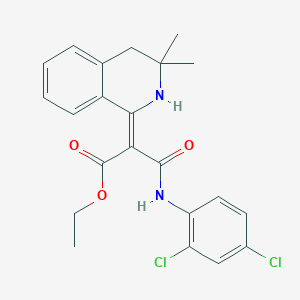 ethyl (2E)-3-[(2,4-dichlorophenyl)amino]-2-(3,3-dimethyl-3,4-dihydroisoquinolin-1(2H)-ylidene)-3-oxopropanoate