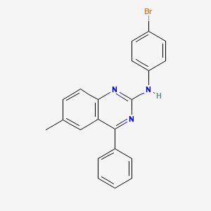 molecular formula C21H16BrN3 B11681149 N-(4-bromophenyl)-6-methyl-4-phenylquinazolin-2-amine 