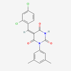 (5E)-5-(2,4-dichlorobenzylidene)-1-(3,5-dimethylphenyl)pyrimidine-2,4,6(1H,3H,5H)-trione