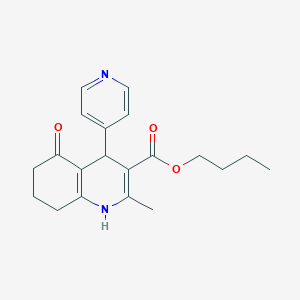 molecular formula C20H24N2O3 B11681162 Butyl 2-methyl-5-oxo-4-(pyridin-4-yl)-1,4,5,6,7,8-hexahydroquinoline-3-carboxylate 