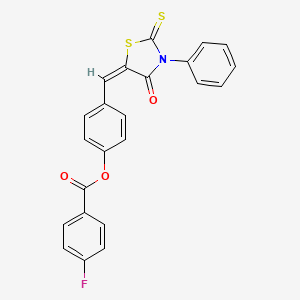 4-[(E)-(4-oxo-3-phenyl-2-thioxo-1,3-thiazolidin-5-ylidene)methyl]phenyl 4-fluorobenzoate