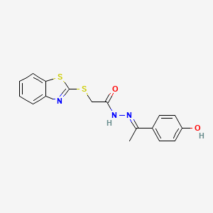 2-(1,3-benzothiazol-2-ylsulfanyl)-N'-[(1E)-1-(4-hydroxyphenyl)ethylidene]acetohydrazide