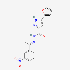 3-(2-furyl)-N'-[(E)-1-(3-nitrophenyl)ethylidene]-1H-pyrazole-5-carbohydrazide