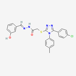 2-{[5-(4-chlorophenyl)-4-(4-methylphenyl)-4H-1,2,4-triazol-3-yl]sulfanyl}-N'-[(E)-(3-hydroxyphenyl)methylidene]acetohydrazide