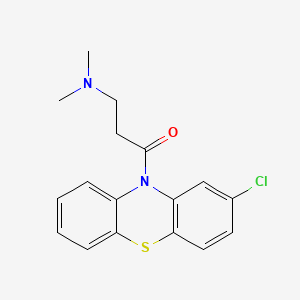 molecular formula C17H17ClN2OS B11681211 10H-Phenothiazine, 2-chloro-10-(3-(dimethylamino)-1-oxopropyl)- CAS No. 3576-45-2