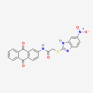 N-(9,10-dioxo-9,10-dihydroanthracen-2-yl)-2-[(5-nitro-1H-benzimidazol-2-yl)sulfanyl]acetamide