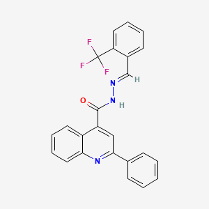 2-Phenyl-N'-[(E)-[2-(trifluoromethyl)phenyl]methylidene]quinoline-4-carbohydrazide