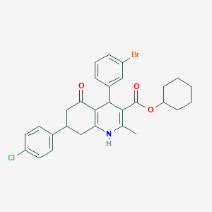 Cyclohexyl 4-(3-bromophenyl)-7-(4-chlorophenyl)-2-methyl-5-oxo-1,4,5,6,7,8-hexahydroquinoline-3-carboxylate